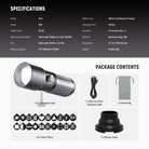 Specifications of the NEEWER FL10 Portable Photography Flashlight