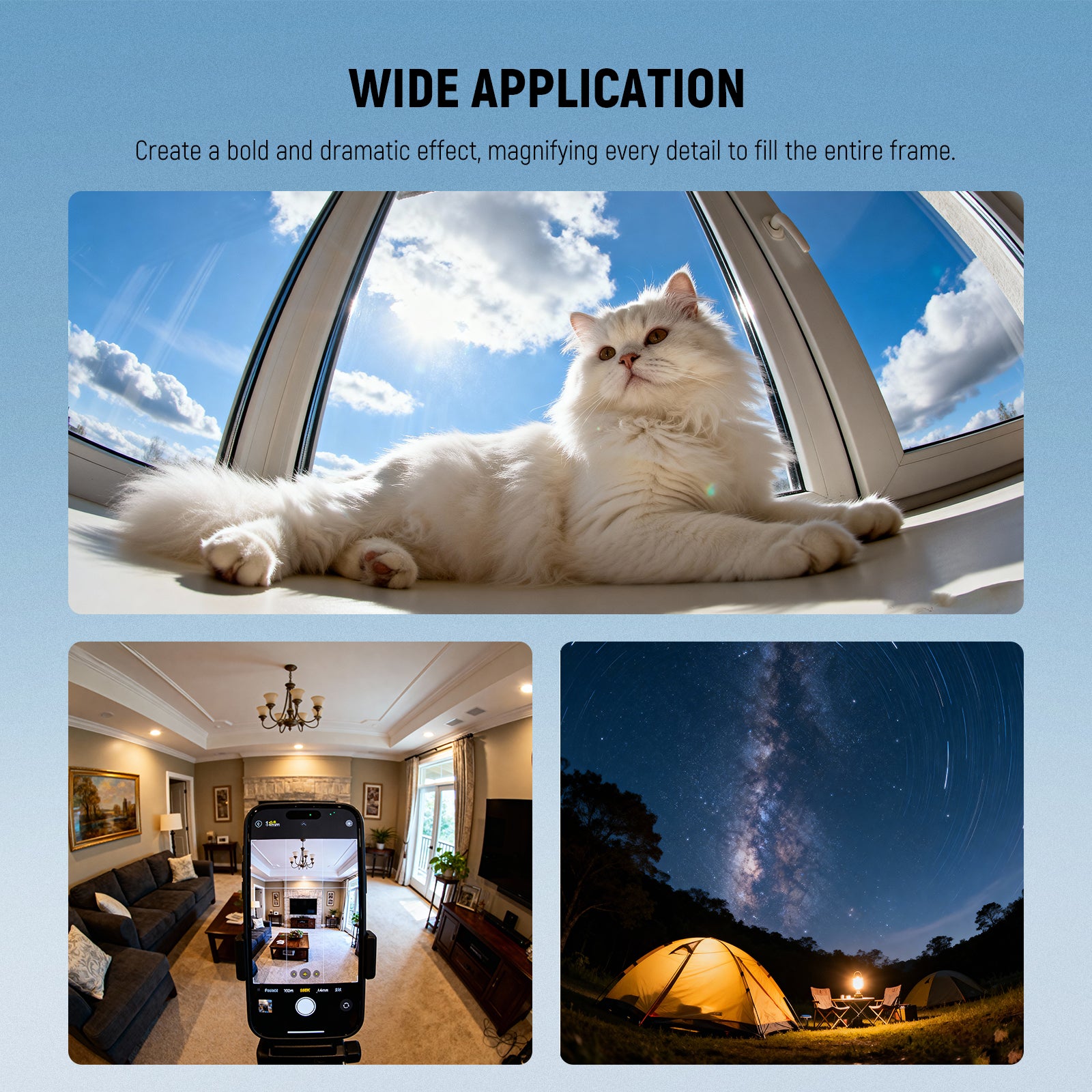Scenarios for NEEWER LS-77 Fish Eye VR Lens
