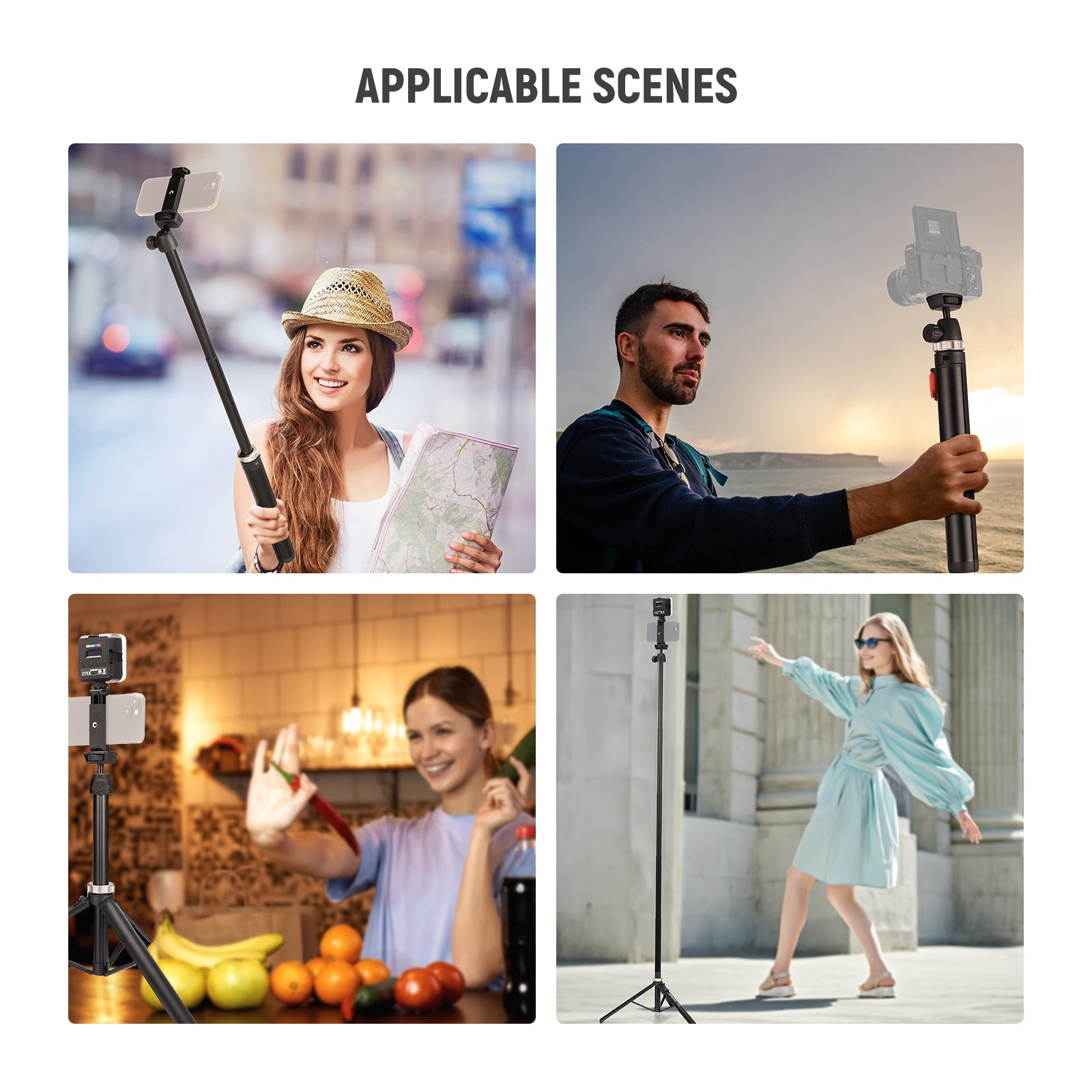 Scenarios for NEEWER TS05 All Metal Phone Tripod