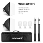 Package Contents of the NEEWER NK200 24x24" Photography Softbox Kit(with 3 Pack Bulbs)