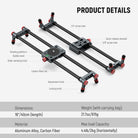 Product details of the NEEWER CS1M/CS2M Carbon Fiber Camera Slider