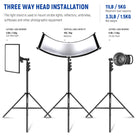 This Air Cushioned Light Stand features a 3-way mounting interface