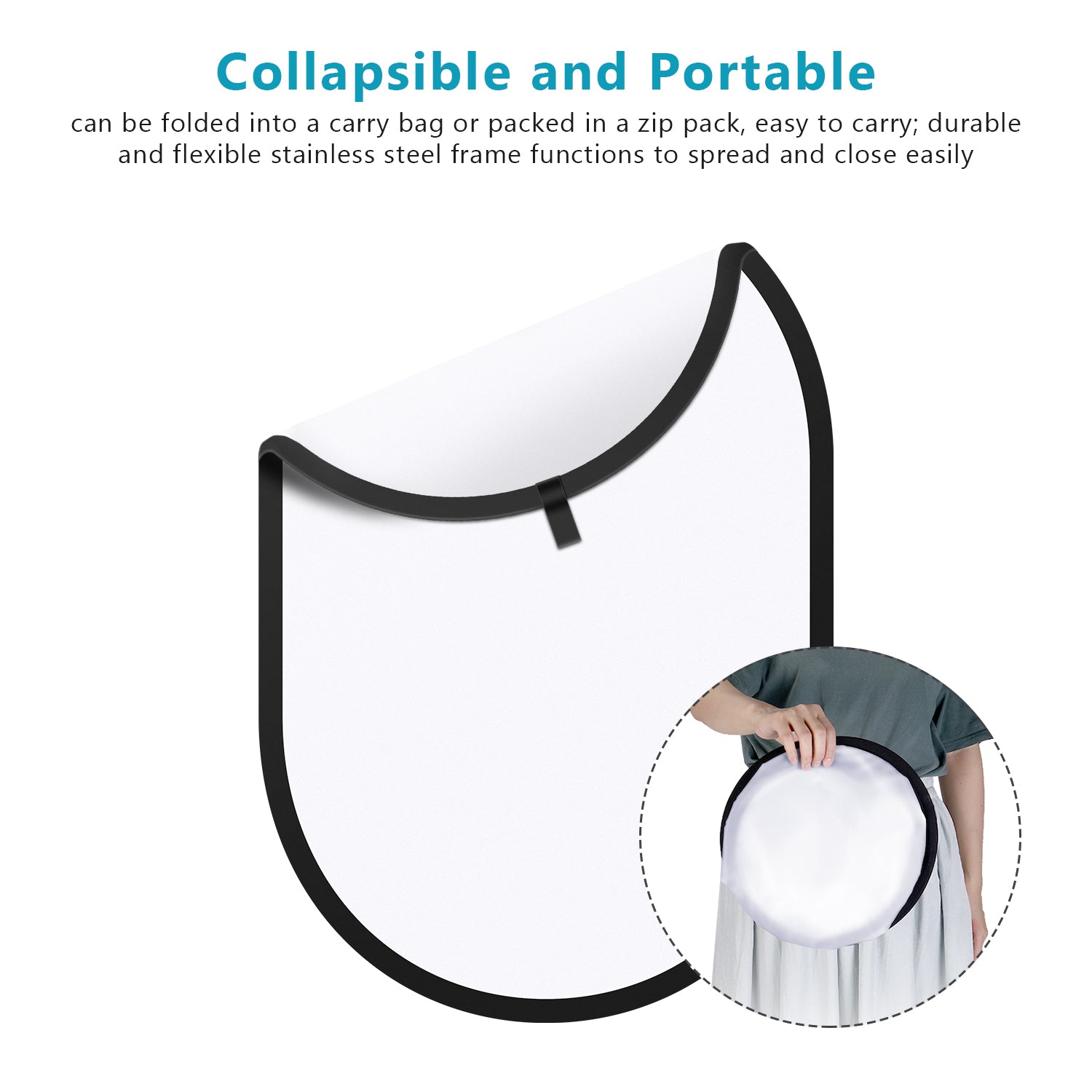 NEEWER 60x90cm Pop-out Lighting Reflector is portable.