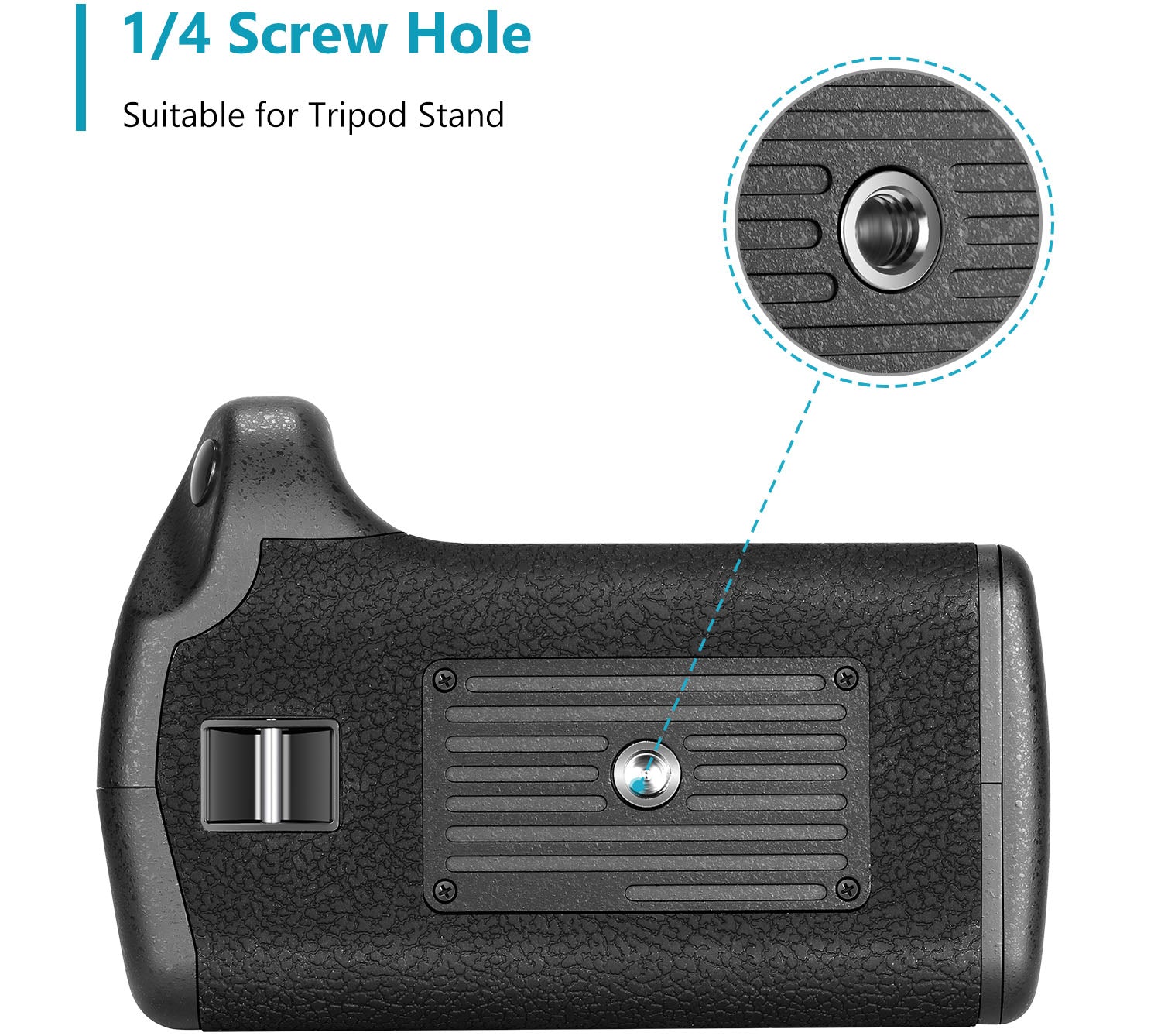 NEEWER BG-2F Battery Grip features a 1/4 Screw hole.