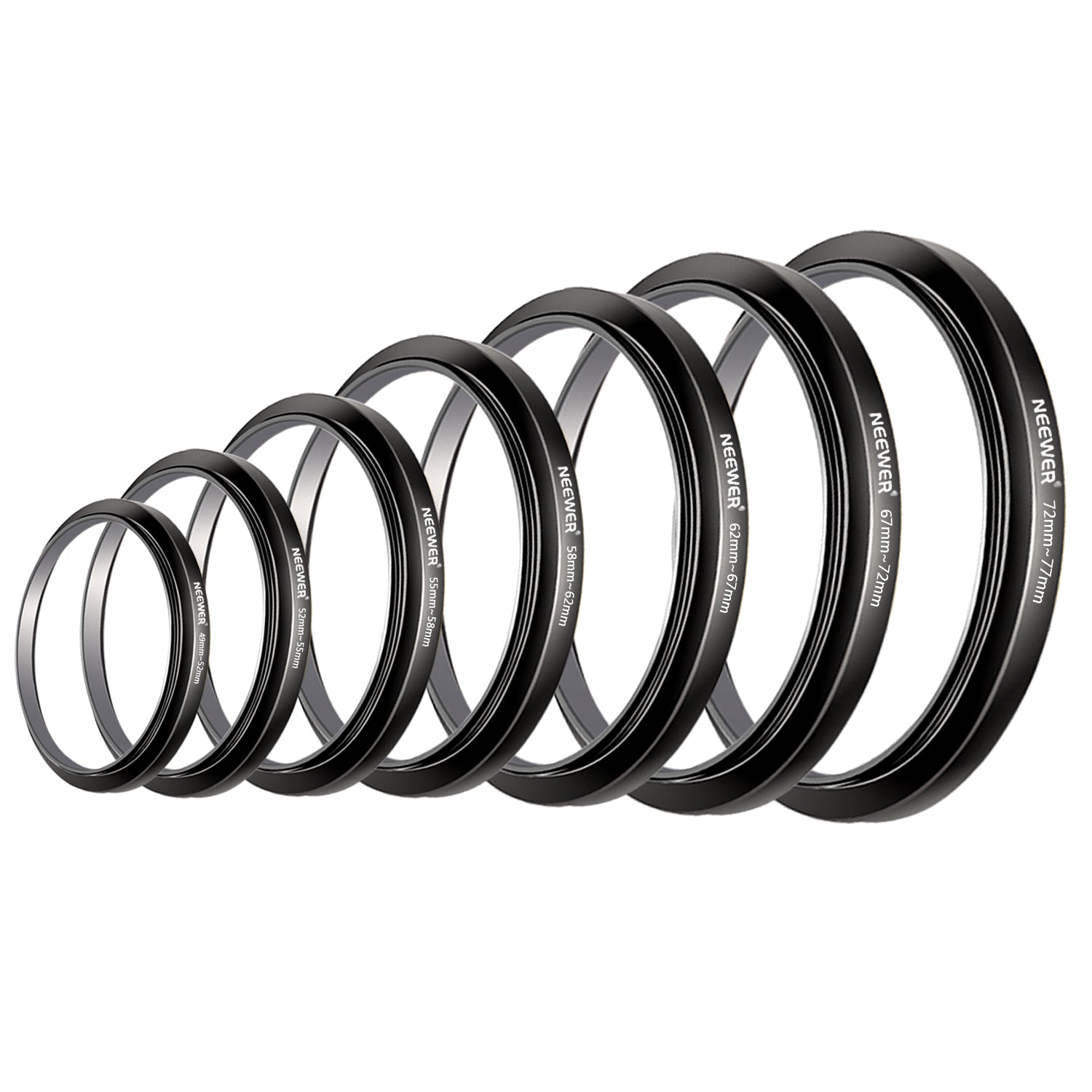 NEEWER 7pcs Step-up Rings Set