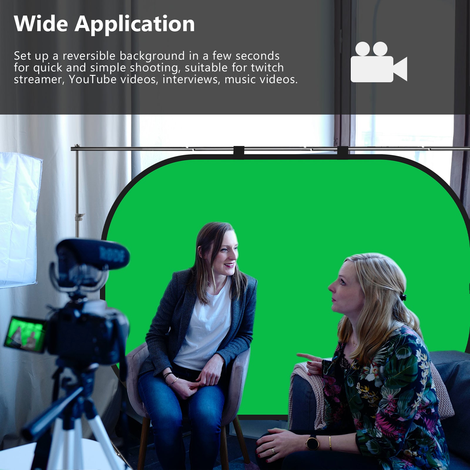 Wide Applications of the NEEWER 1.5x2M 2-in-1 Blue & Green Backdrop