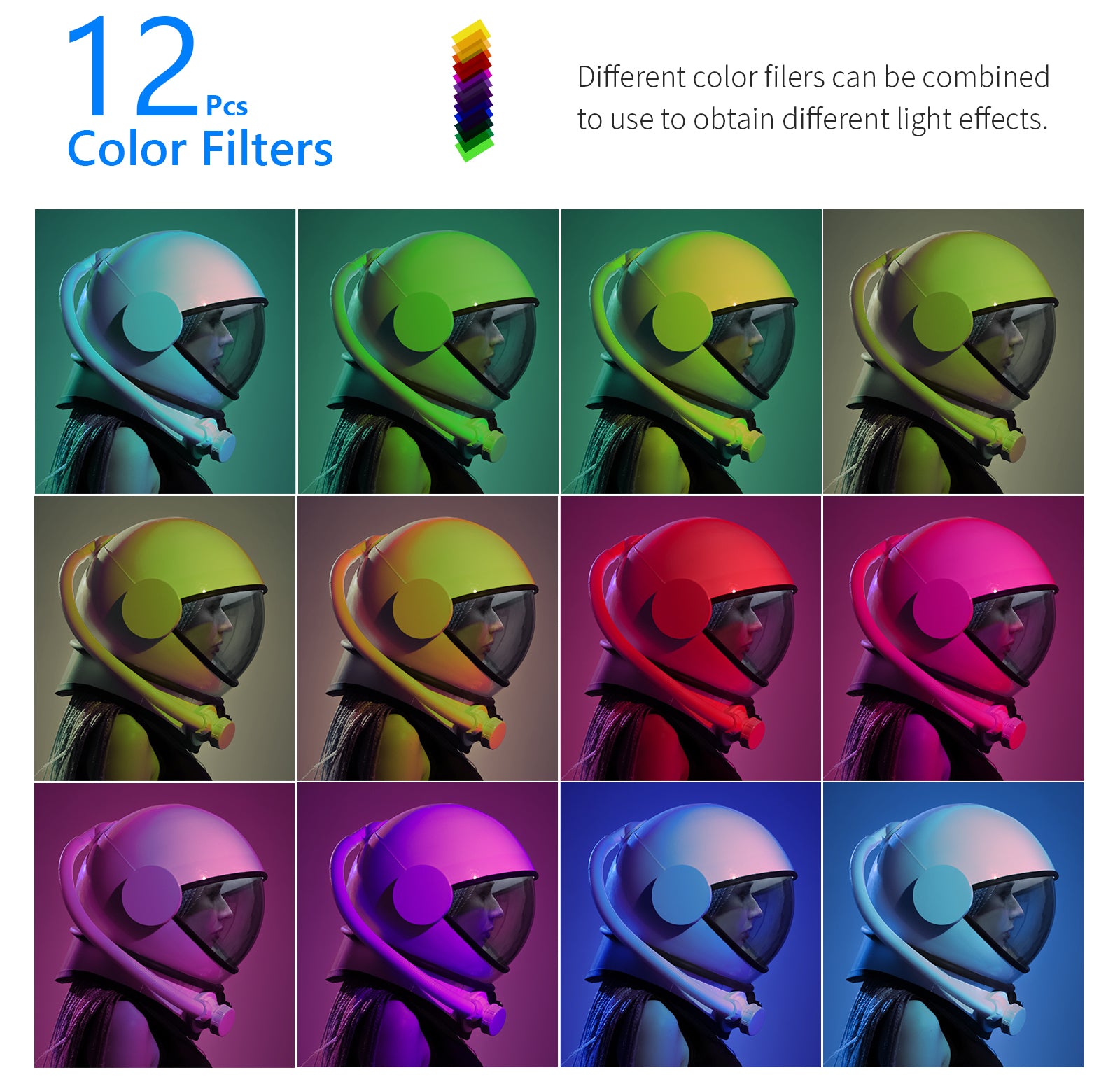 Use combinations of these filters to create different effects