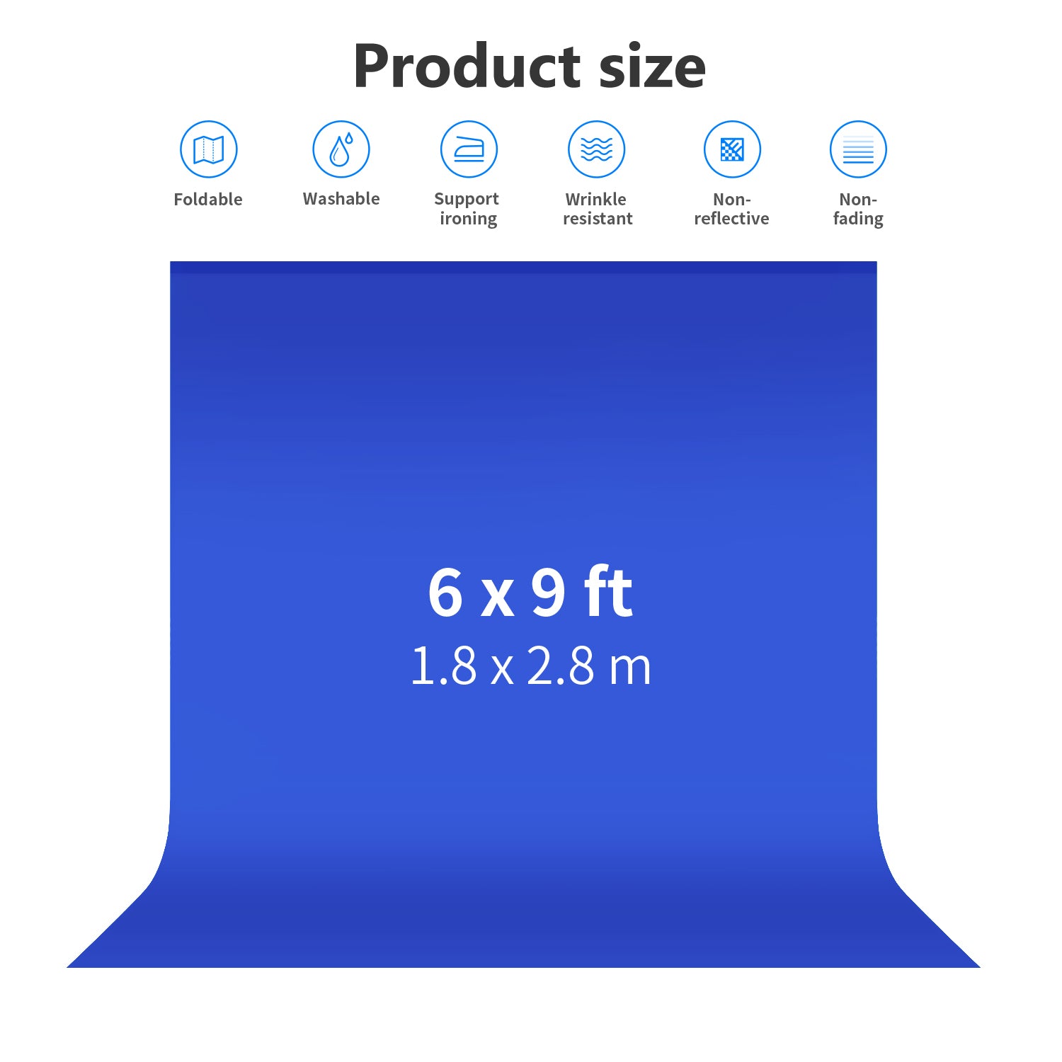 NEEWER 1.8x2.8M Collapsible Blue Backdrop