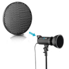 7" standard reflector with 10 30 50 degrees honeycomb grid for Bowens mount studio light strobe.