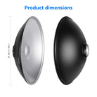 Product dimensions of the NEEWER Aluminum Standard Reflector Beauty Dish