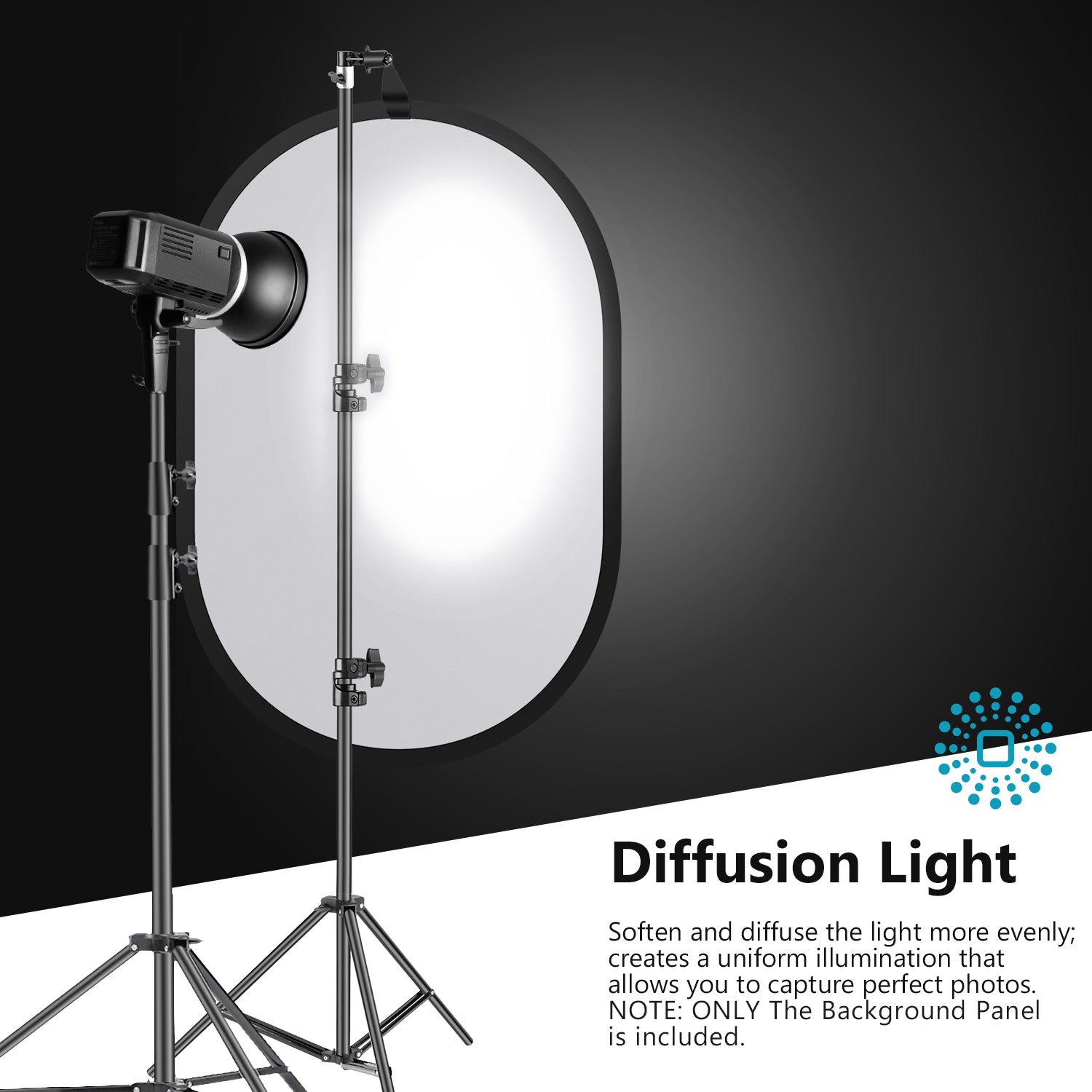 NEEWER Pop-out Lighting Reflector can soften and diffuse the light more evenly.