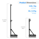 Product dimensions of the NEEWER 130CM Wall Mount Boom Arm