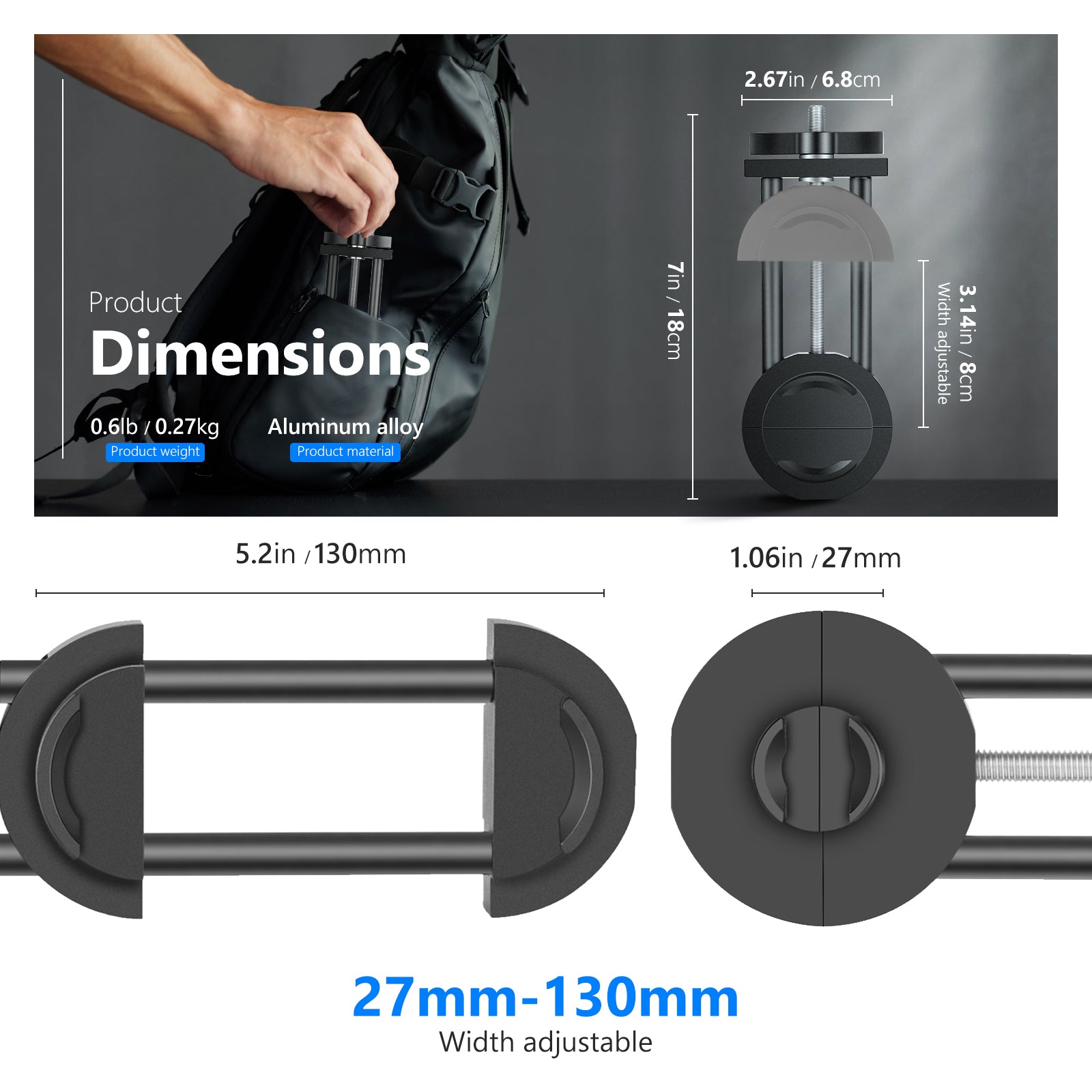 Product dimensions of the NEEWER Camera Lens Vise Repair Tool for Lens and Filter