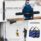 This light stand kit includes two carry bags and two empty sandbags.