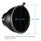 The honeycomb grid included can be easily installed and uninstalled from the lamp shade.