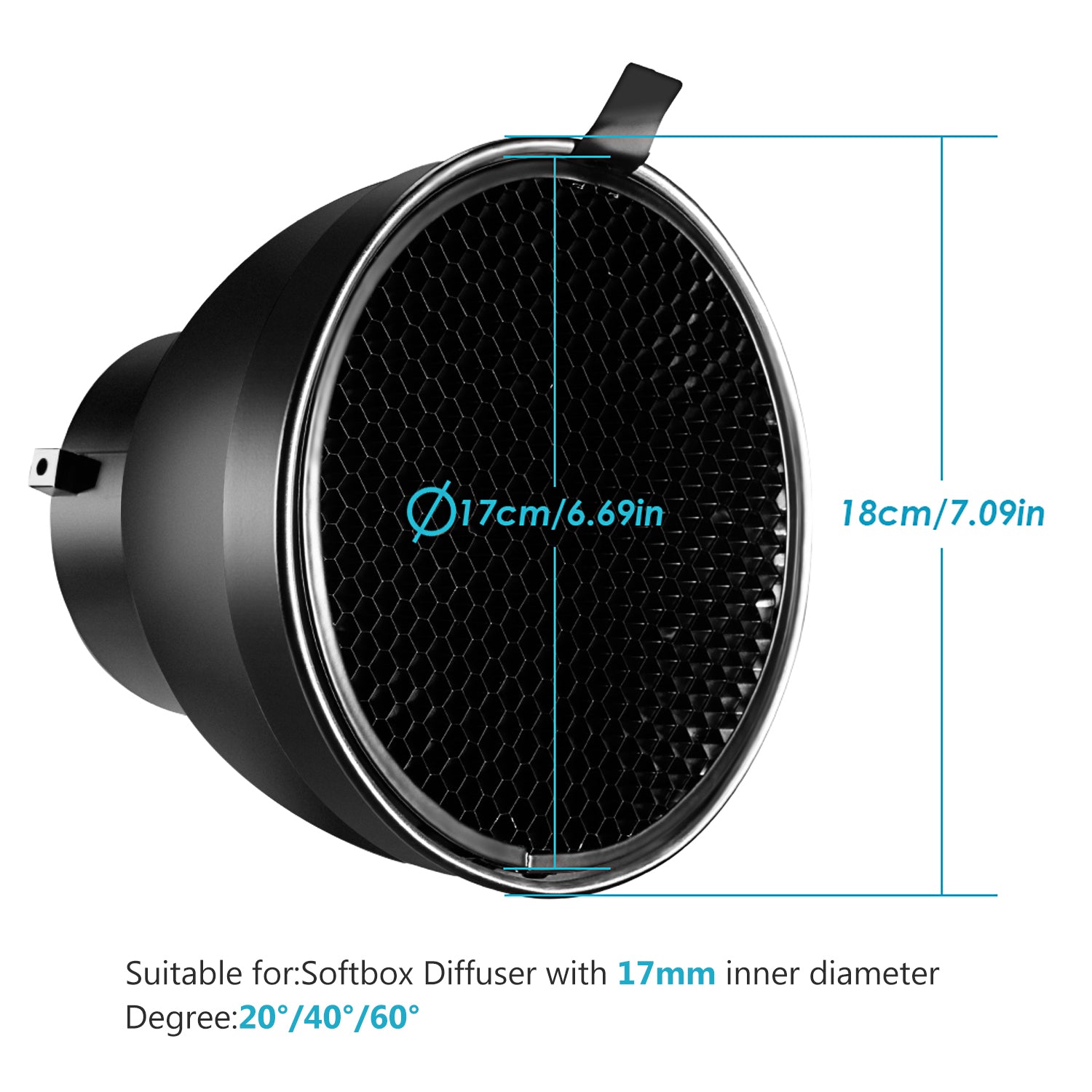 The honeycomb grid included can be easily installed and uninstalled from the lamp shade.