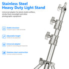 NEEWER ST-300SS Portable Outdoor Light Stand has a universal adapter.