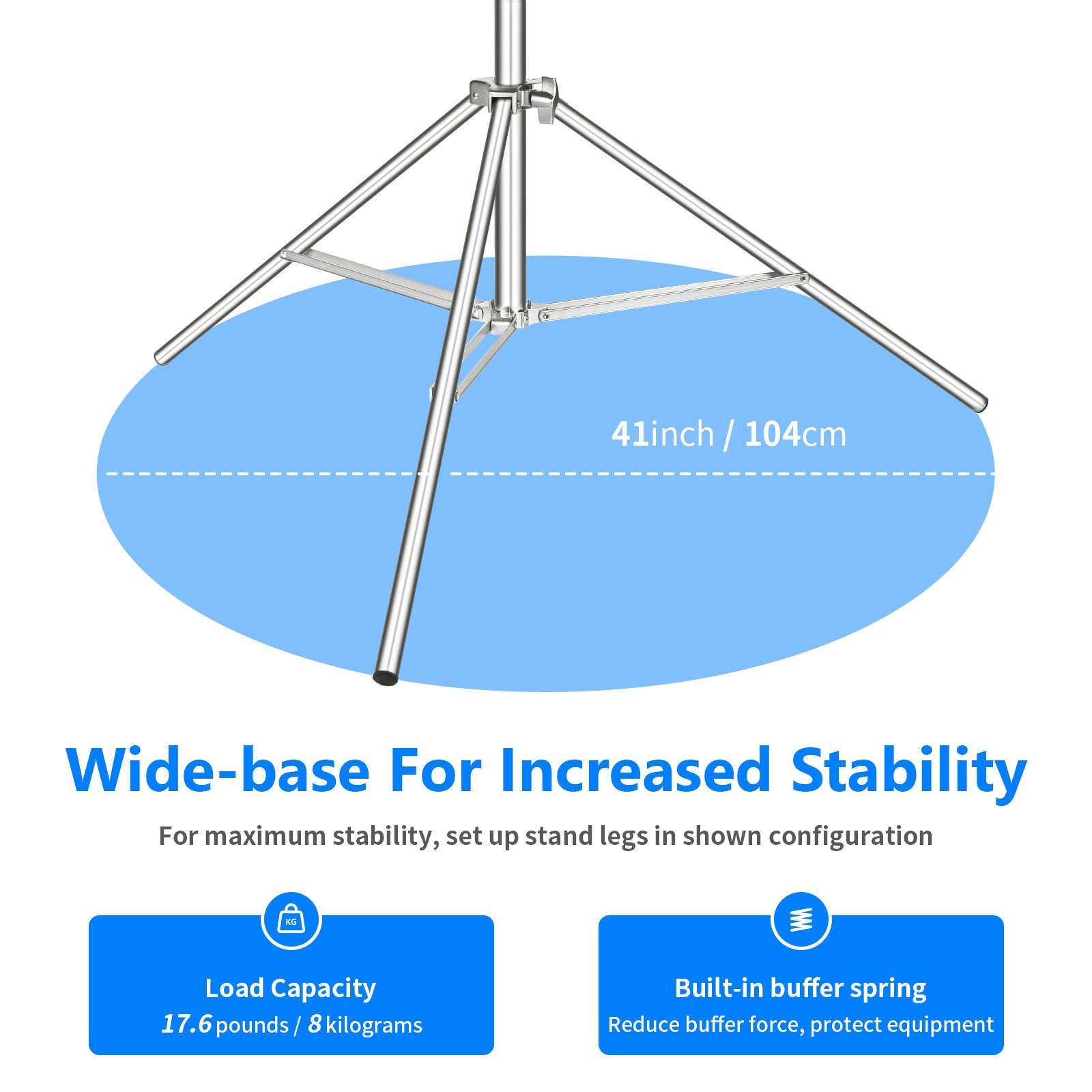 NEEWER ST-300SS Portable Outdoor Light Stand features built in buffer spring.