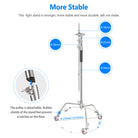 NEEWER Metal C Stand Light Stand With Wheels is more stable.