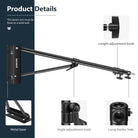 Product details of the NEEWER 180CM Wall Boom Arm
