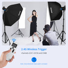 Wireless remote control with 10 channels allows you to change settings like brightness and channels