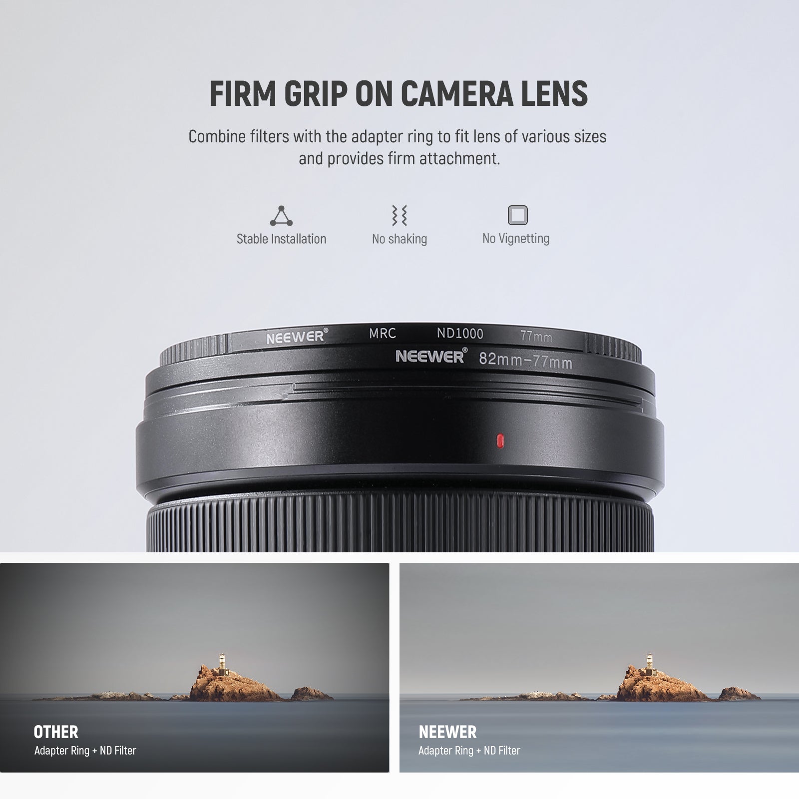 Give you the ability to connect screw-in filters to different size lenses.