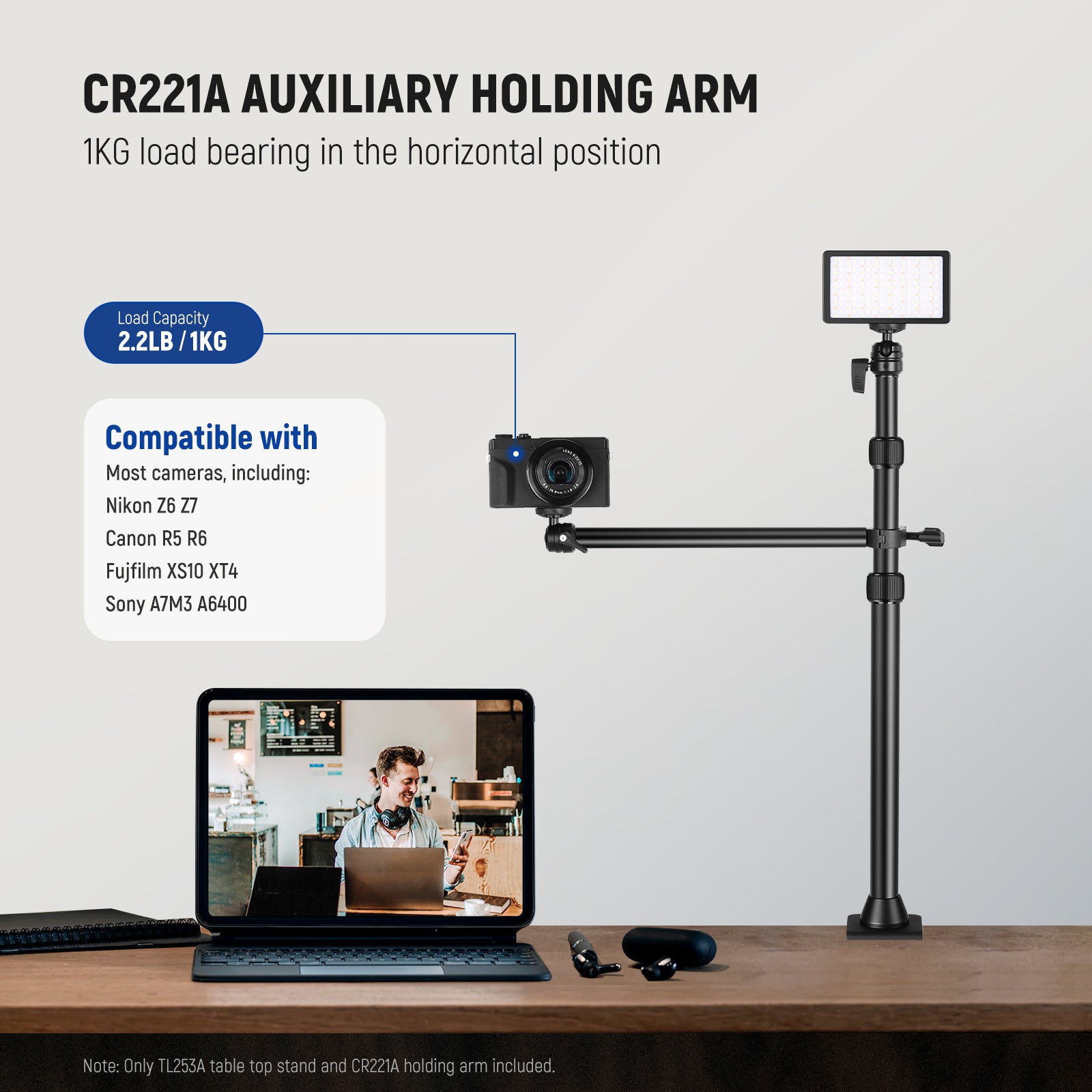 NEEWER CR221A Auxiliary holding arm