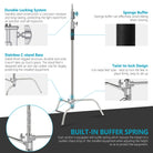Product details of the NEEWER 305cm Stainless Steel C-Stand
