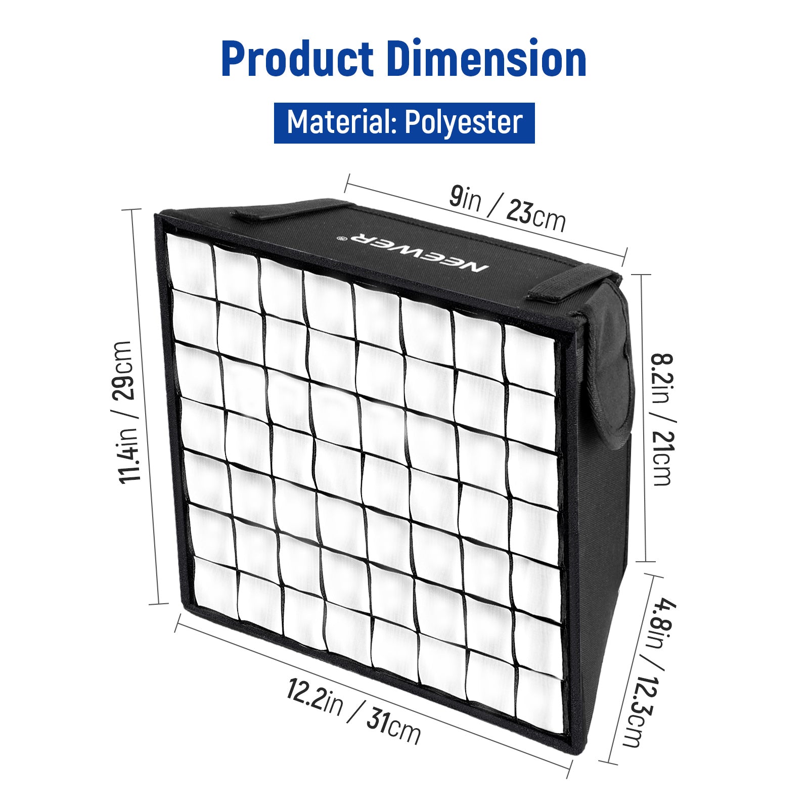Product dimensions of the NEEWER Foldable Softbox