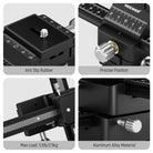 NEEWER 4-Way Macro Focusing Rail Slider is constructed with robust aluminum alloy.