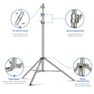 Product detail of the NEEWER ST-220SS Stainless Steel Adjustable Light Stand