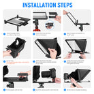 Installation steps of the NEEWER X12 Remote Teleprompter