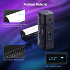 This travel-size LED light is designed with three modes: bi-color CCT mode, colored HSI mode, and FX scenes.