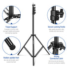 Product detail of the NEEWER 9.8ft/3m Air Cushioned Light Stand