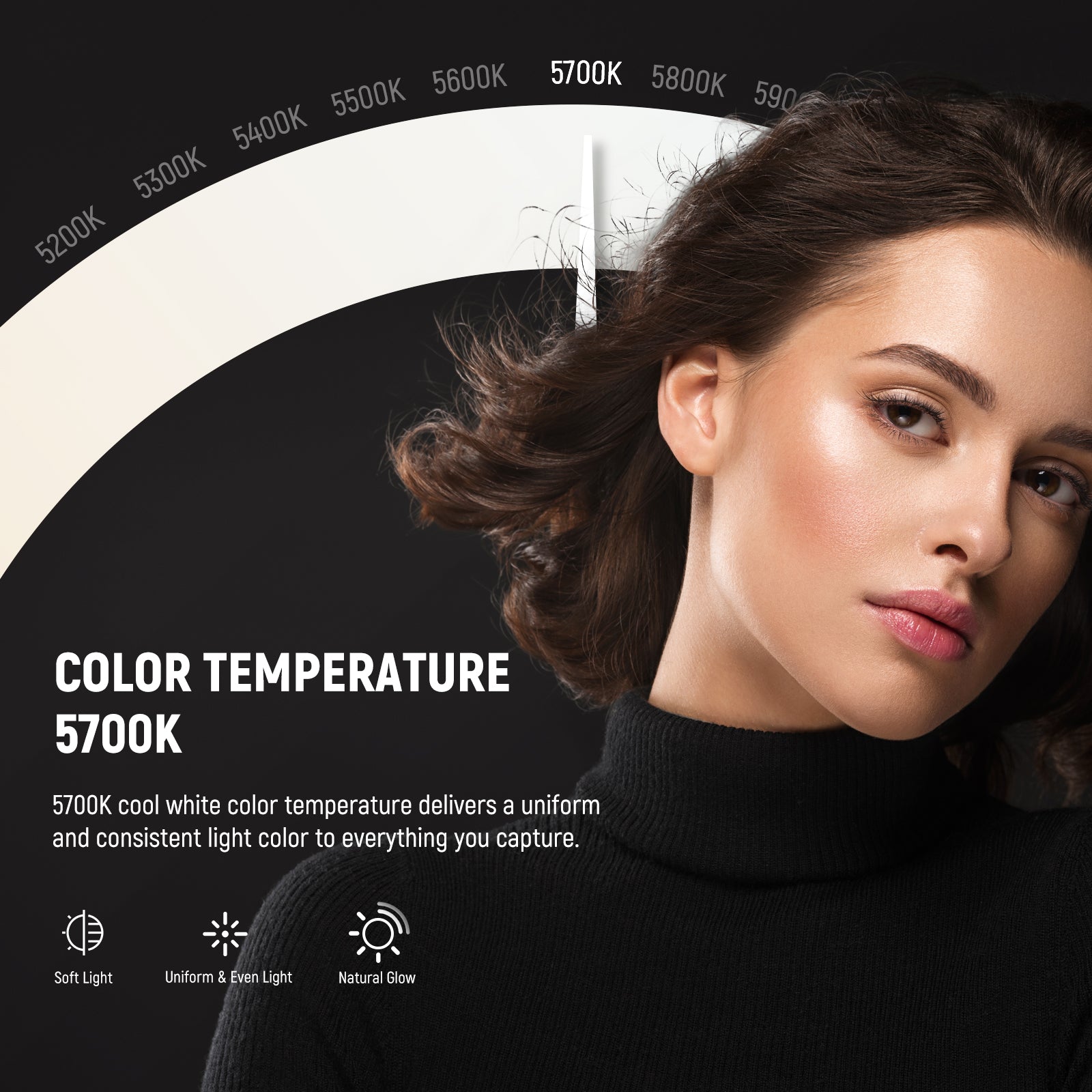 5700K cool white color temperature delivers a consistent light color.