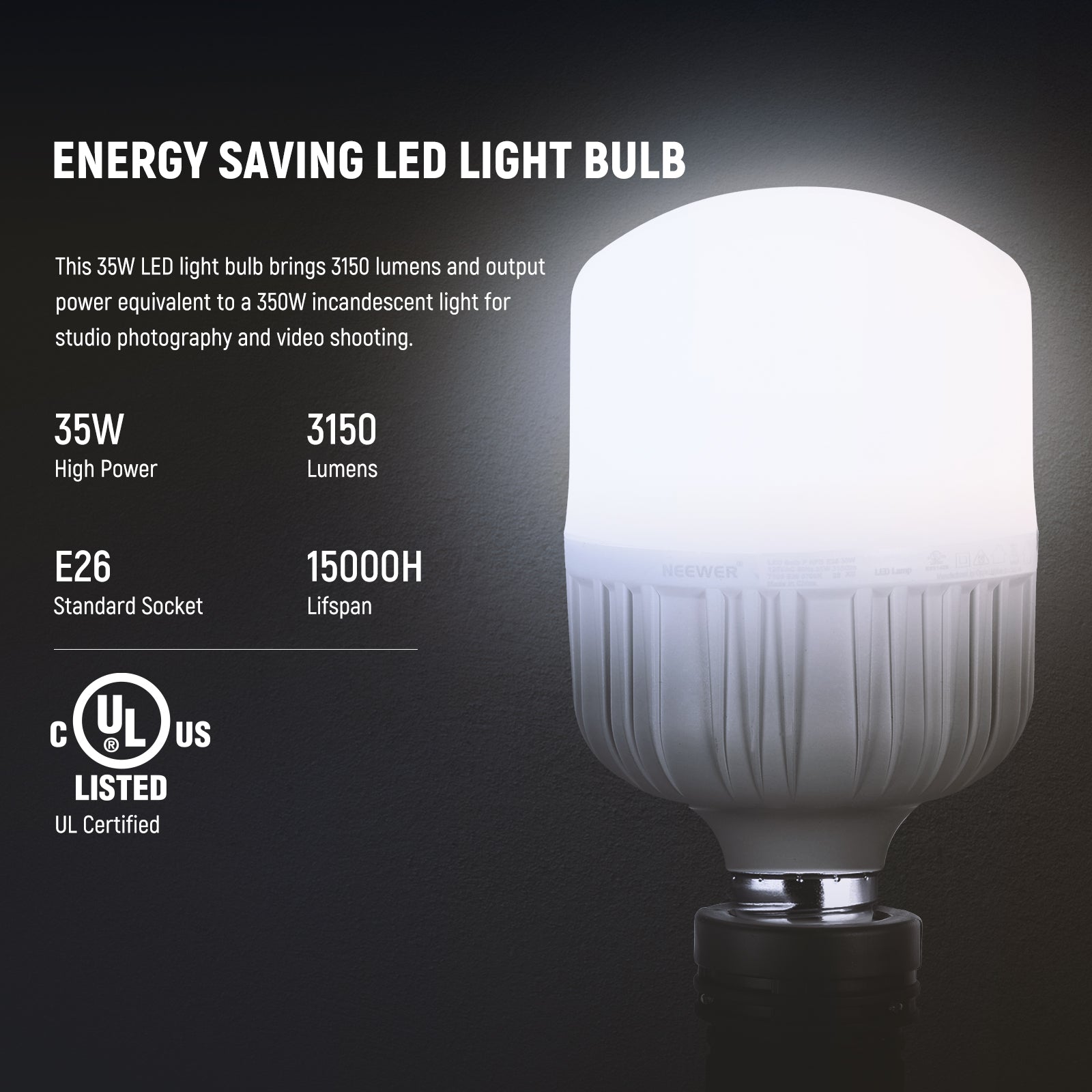 This 35W LED light bulb brings 3150 lumens.