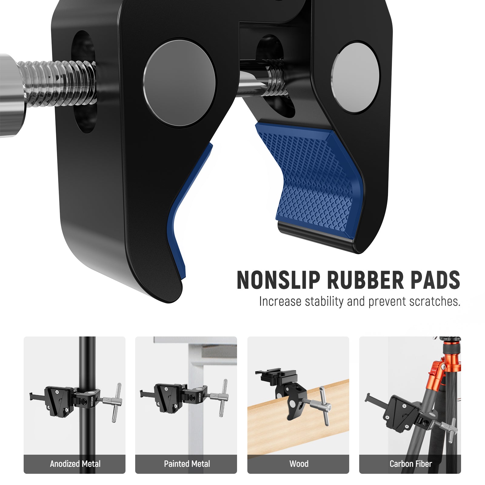 Nonslip rubber pads can well protect your desk