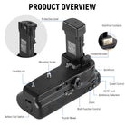 Product overviews of the NEEWER BG-R10 Battery Grip for Camera with Remote Control