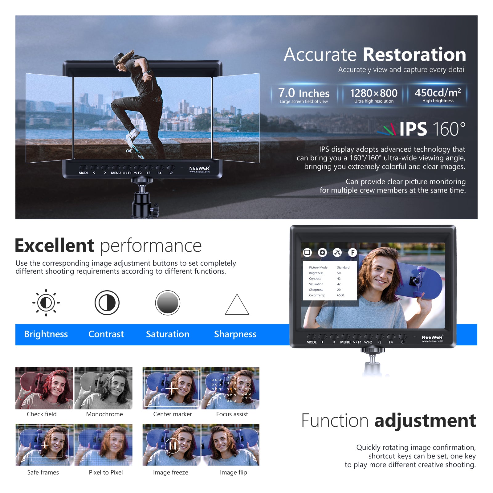 NEEWER F100 Camera Field Monitor is handy for video shooting.