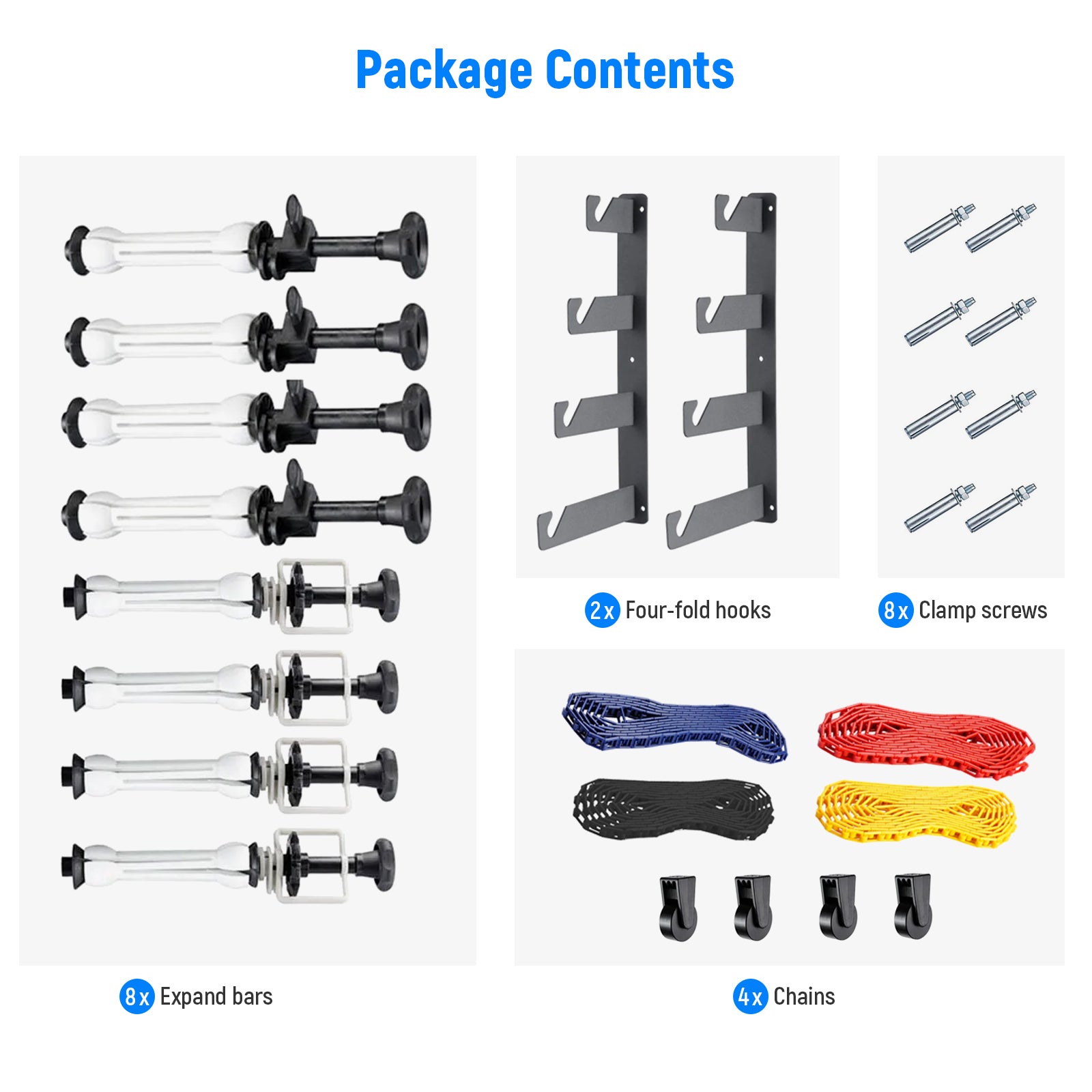 Package Contents of the NEEWER 4-Roller Manual Background Support System