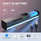 The built-in 6400mAh battery makes the RGB Light Stick portable for outdoor shooting