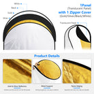 Product details of the NEEWER 5-in-1 Portable Reflector