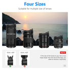 NEEWER 4 Pack Black Camera Lens Bag is suitable for multiple sizes of lenses.