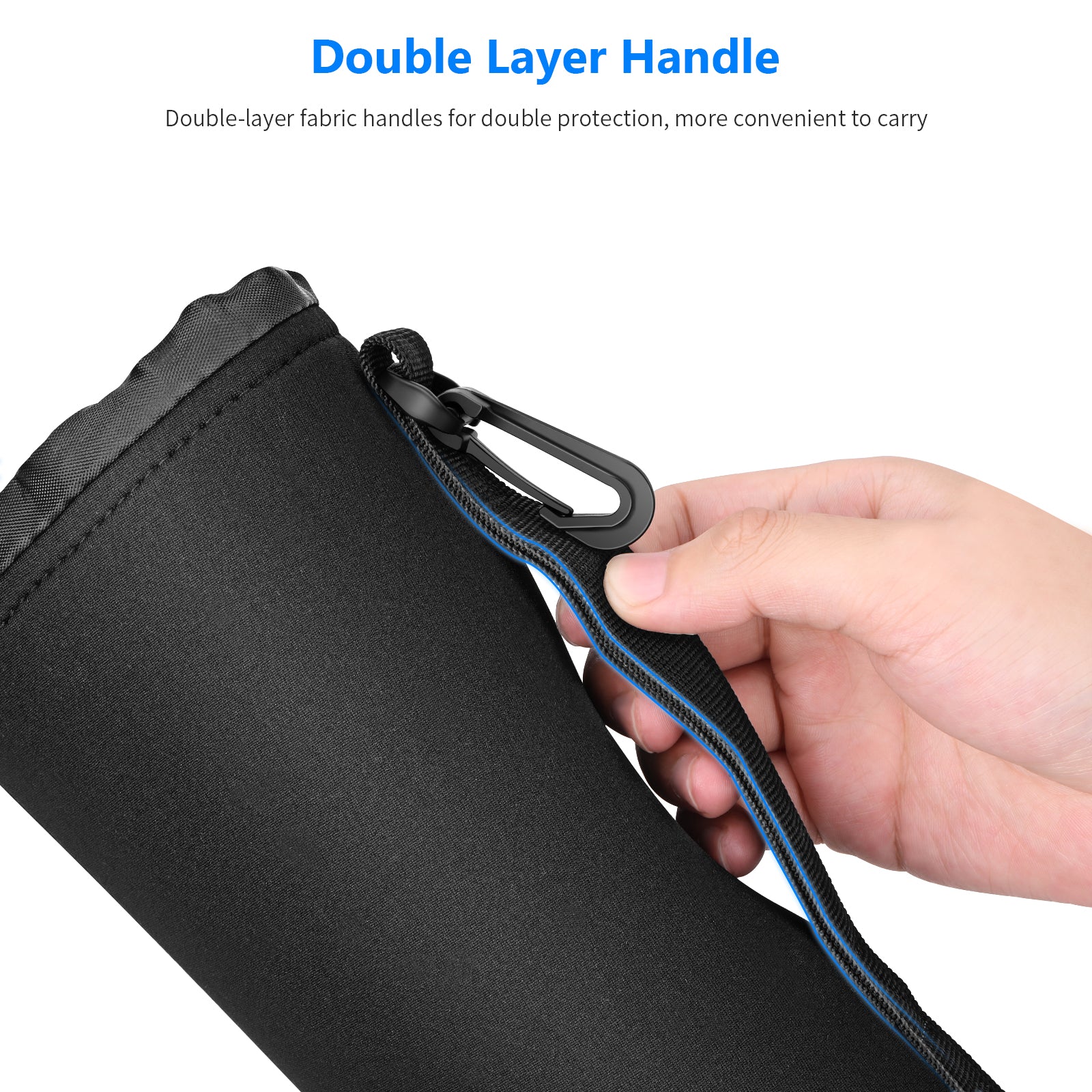 NEEWER Camera Lens Bag has double-layer handles.