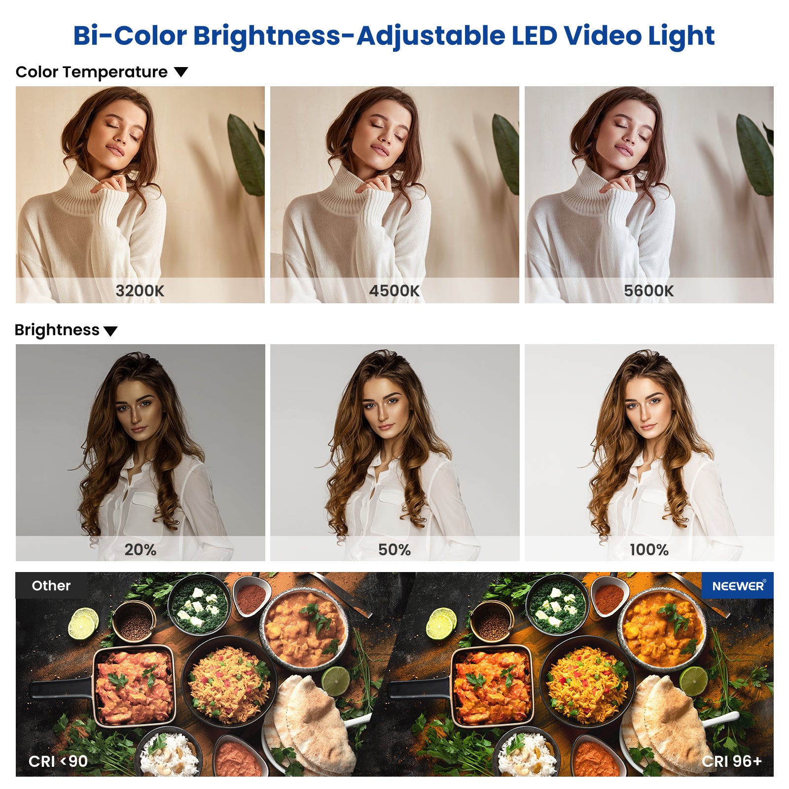 Bi-Color Brightness-Adjustable LED Studio Light