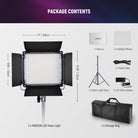 Package Contents of the NEEWER 2 Pack RGB1200 LED Video Light Kit