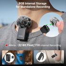 TX supports 8GB internal recording, automatic file splitting and USB C export.