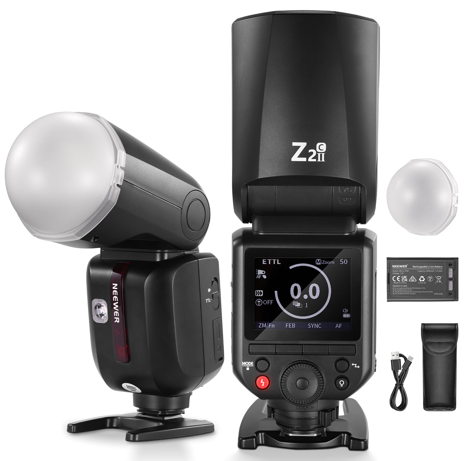 NEEWER Z2II 2.4G TTL Round Head Flash Speedlite