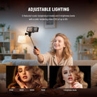 The small LED panel fill light attachment features 4 color temperature modes and 4 brightness levels.
