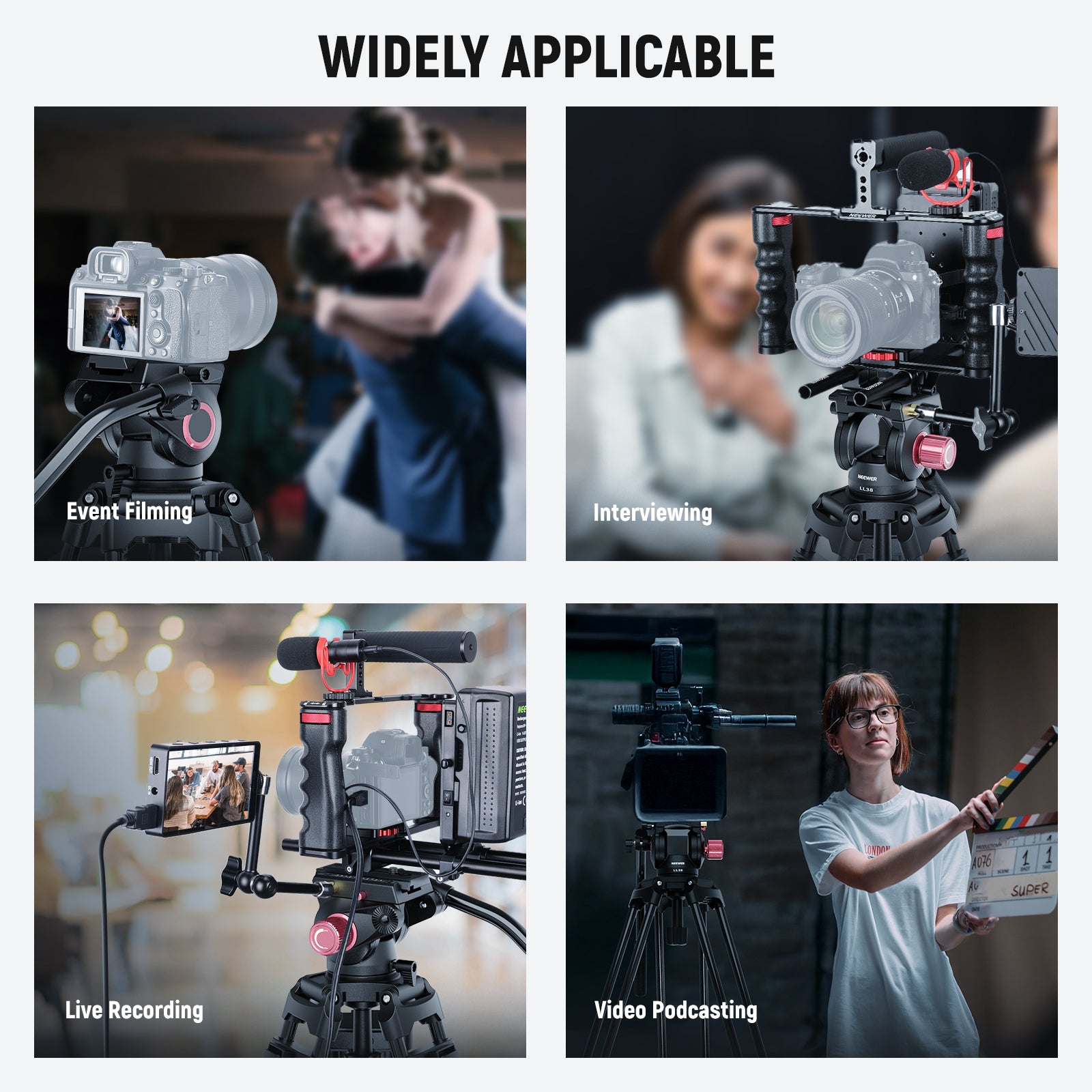 Scenarios for NEEWER LL38 Professional Video Tripod